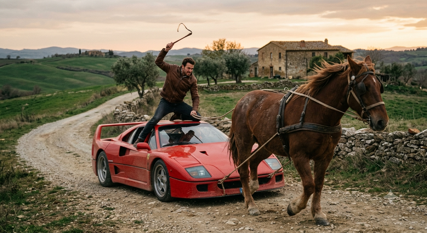 A horse-drawn super car